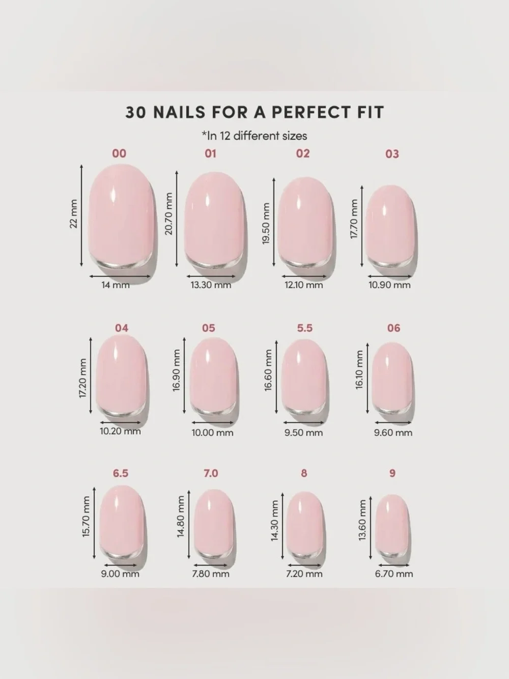 Glamnetic Press On Nails Short Almond Shape SILVER BELLE NIB
